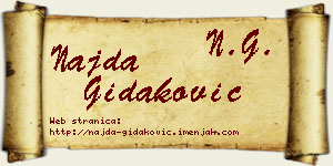 Najda Gidaković vizit kartica